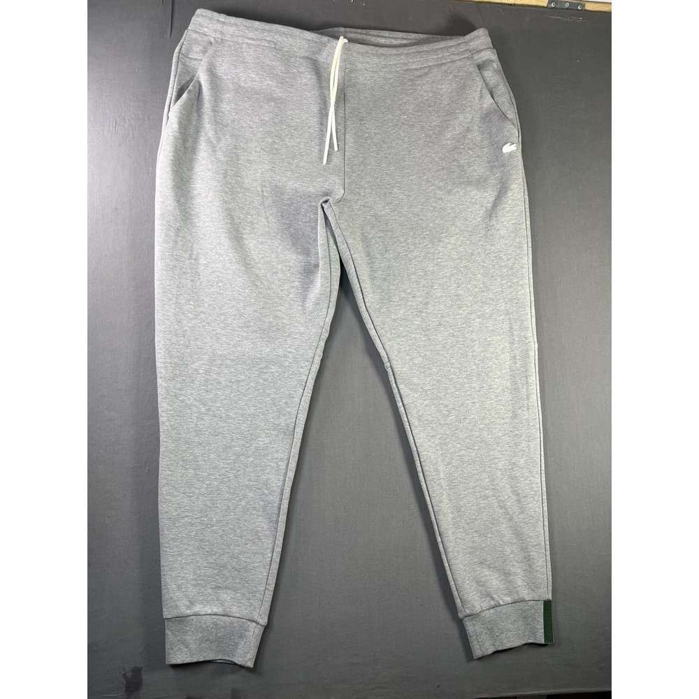 Lacoste Pants Mens 4XL Gray Fleece Jogger Sweatpants Elastic Waist
